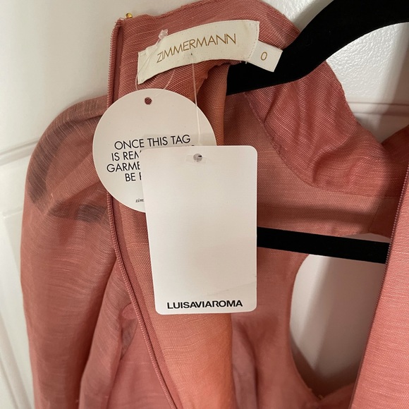 NWT ZIMMERMANN CONCERT DISC MINI DRESS Lipstick Pink Size 0 - Picture 13 of 16